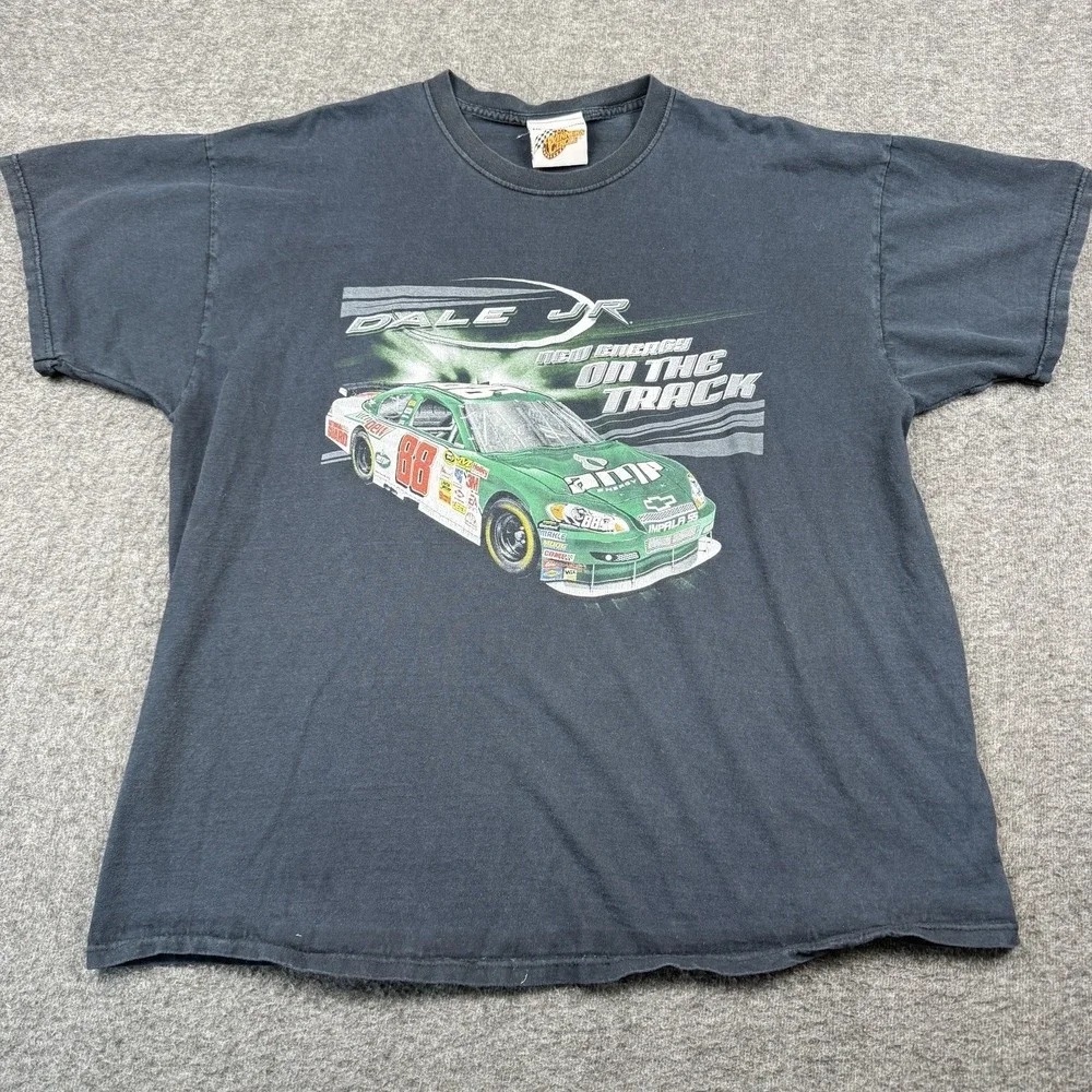 Vintage Dale Earnhardt Jr Shirt Mens 2XL Black 88 NASCAR Racing AMP Energy Car